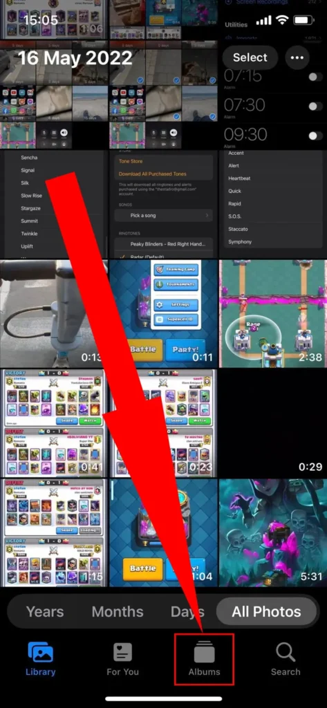 open album icon in photos app
