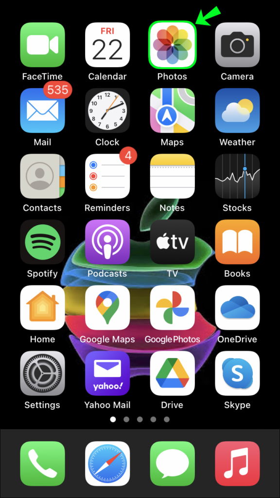 open photo app in iphone